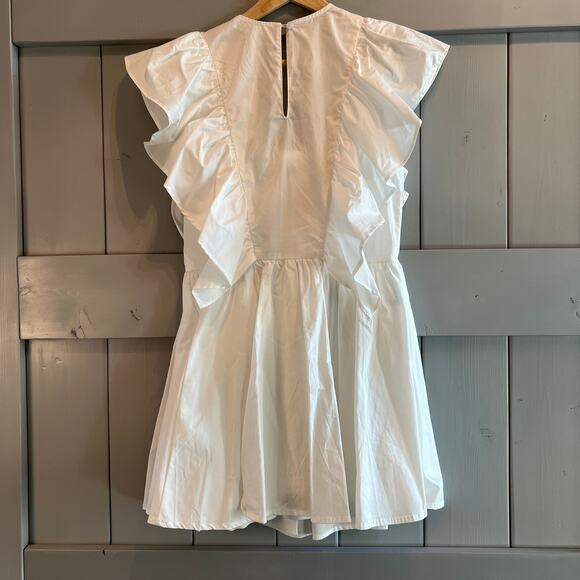 Mable White Ruffle Sleeve Mini Dress Size S - Picture 6 of 8